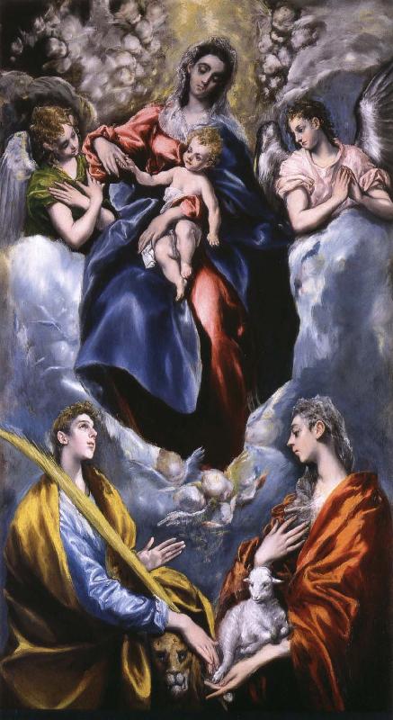 El Greco Madonna and Child with St Martina and St Agnes oil painting picture